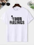 Casual Letter Print Round Neck DRG Streetwear Regular Fit DRG Summer Comfy Breathable Top Daily Menswear T-Shirts