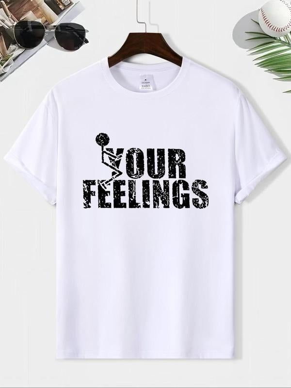 Casual Letter Print Round Neck DRG Streetwear Regular Fit DRG Summer Comfy Breathable Top Daily Menswear T-Shirts