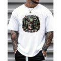 Casual Reindeer Print Soft Cotton Crew Neck Short Sleeve Machine Washable All Seasons Made USA T-Shirts