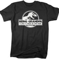 Funny Grandpa Being Grandpa Is Walk Park Shirt Dinosaur T Rex Shirt Cotton Menswear T-Shirts
