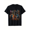 Guitar Short Sleeve Crew Neck Cotton Outdoor Casual Comfortable Fit Print Made USA T-Shirts