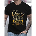 Happy New Year 3D Print Casual Round Neck Short Sleeve Breathable Cotton Top Summer Made USA T-Shirts