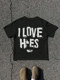 Letter Print Round Neck Regular Fit Casual Short Sleeve Crew Neck Summer Top Daily Tropical T-Shirts