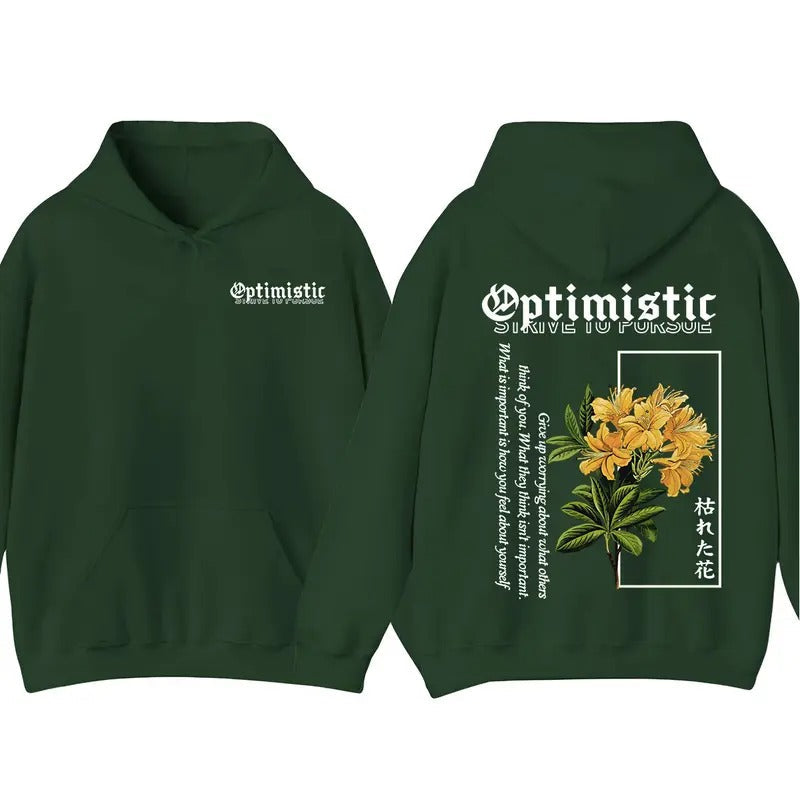 Optimistic Flower Print Motivational Menswear Tops Comfortable Casual Summer Outdoors T-Shirts