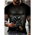 Plus Size 3D Gorilla Print Short Sleeve Summer Street Novelty Made USA T-Shirts