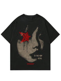 Regular Fit Star & Figure Print Round Neck Casual Streetwear Short Sleeve S 3XL Streetwear & Underwear Human Cotton Menswear T-Shirts