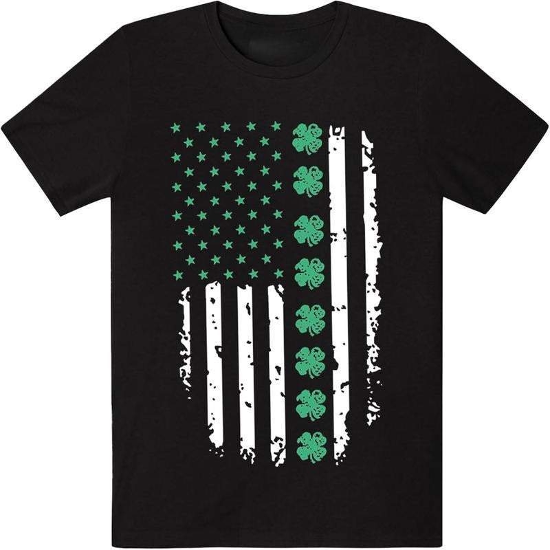 St. Patrick'S Day Shamrock Breathable Cotton Crew Neck Casual & Outdoor Activities Made USA T-Shirts