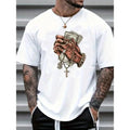 Summer Casual Hand Gesture Cross Print Short Sleeve Made USA T-Shirts