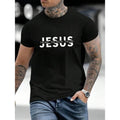 Summer Slogan Jesus Printed Short Sleeve Round Neck Casual Work Made USA T-Shirts
