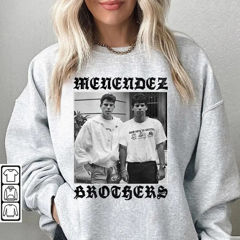 Menendez Brothers 80s Erik & Lyle Shirt True Crime Fan Retro Monster Shirt T1 Murderabilia Streetwear Man Casual T-Shirts
