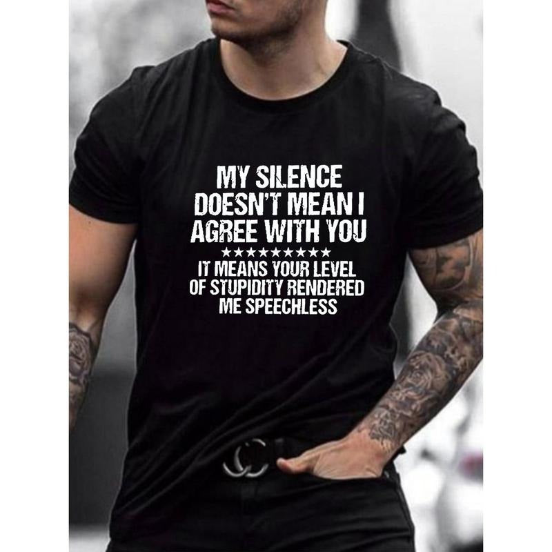 My Silence Matters Print Super Comfortable & Stretchy Short Sleeve Summer Ventilated Casual Wardrobe Made USA T-Shirts