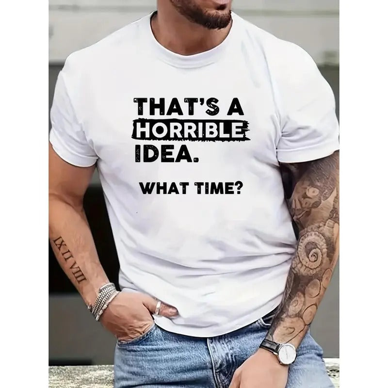 Horror Print Comfortable Round Neck Lightweight Short Sleeves Regular Fit Spring Summer Top Made USA T-Shirts