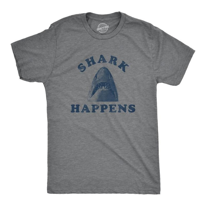 Shark Happens Funny Vacation Great White Shit Happens Funny Saying T-Shirts