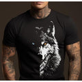 Wolf Head Print Boyfriend Husband 3D Wolf Him Made USA T-Shirts