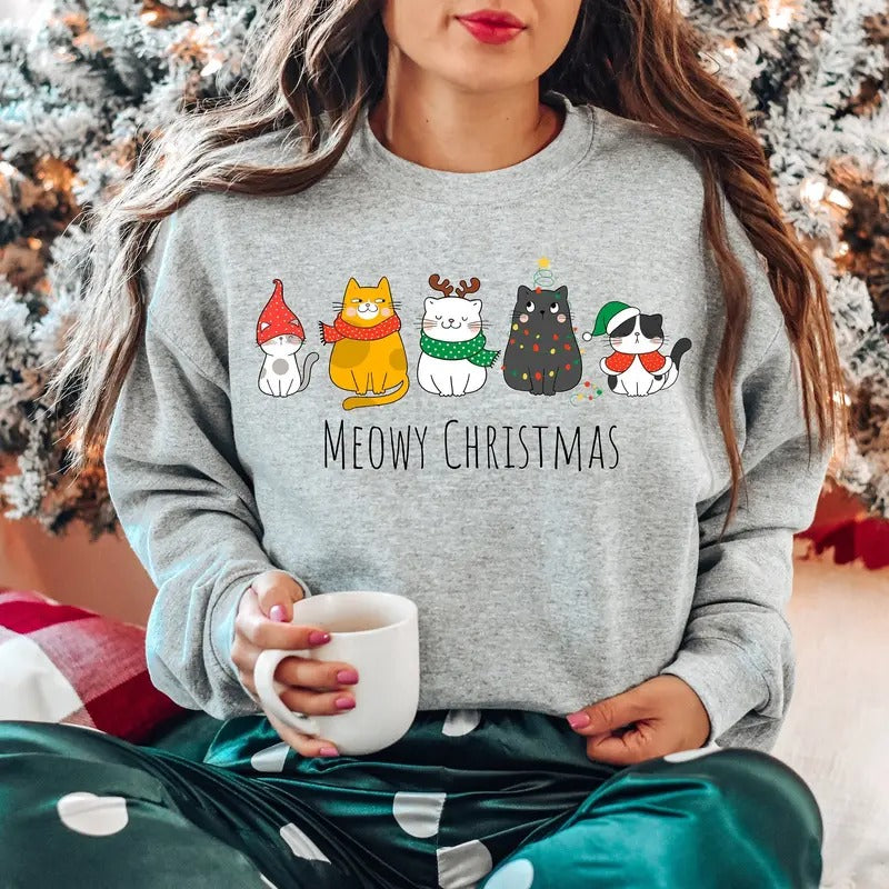 Meowy Happy Cat Year Shirt Funny Cat Shirt Cat Cats Cat Lover Shirt T-Shirts