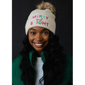 Merry & Bright Beige Beanie T-Shirts