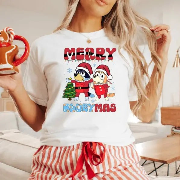 Merry Blueymas Family Shirt T-Shirts