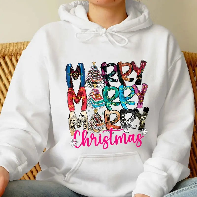 Merry Bookmas Shirt Book Lovers Xmas Top T-Shirts