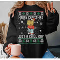 Merry Just Chill Guy Meme Shirt Just Chill Guy Ugly T-Shirts