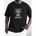 Merry Letter Pattern Summer Outdoor Chic Crew Neck Tops Made USA T-Shirts
