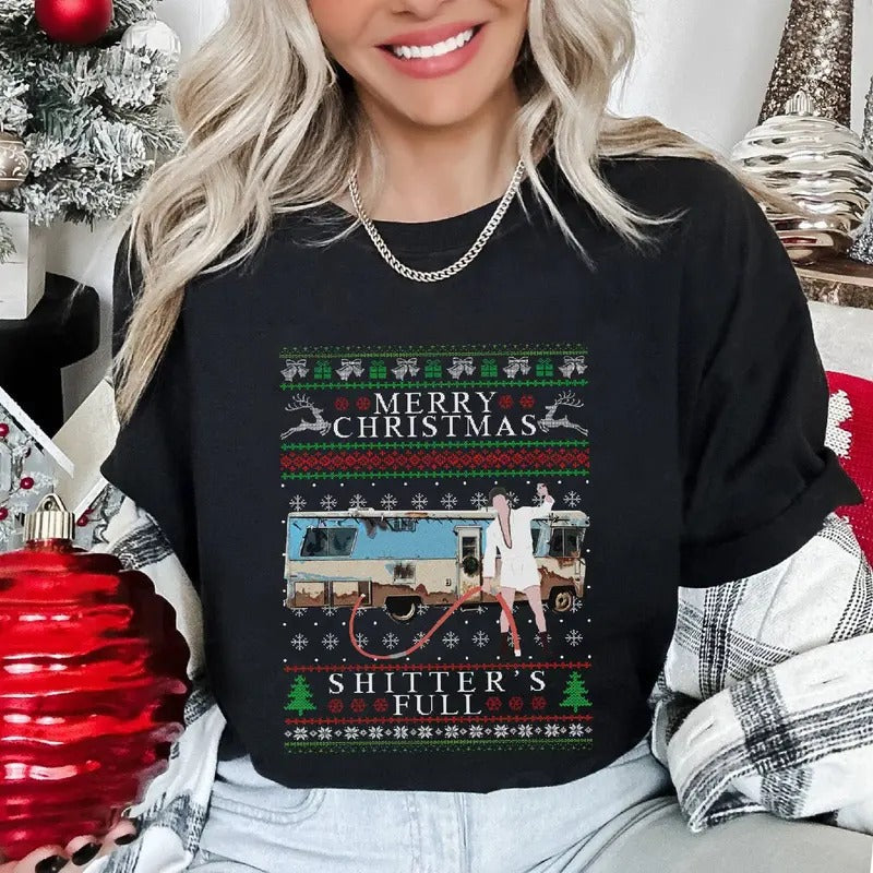 Merry Shitter'S Full Ugly Cousin Eddie Shitter'S Full Shirt National Lampoon'S Vacation Movie Shirt T-Shirts