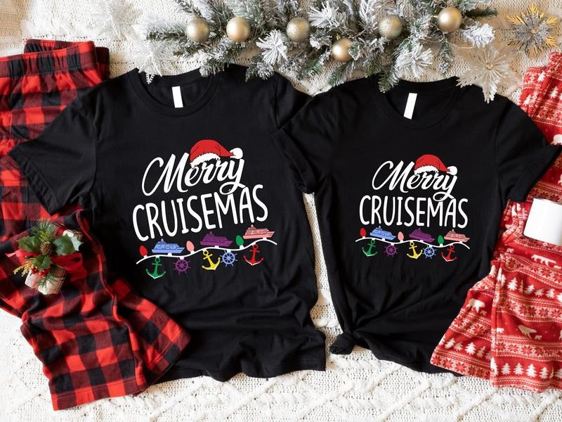 Merry Cruisemas Shirt Family Cruise Cruisin Crew Matching Squad Vacation Couples Vacation T-Shirts