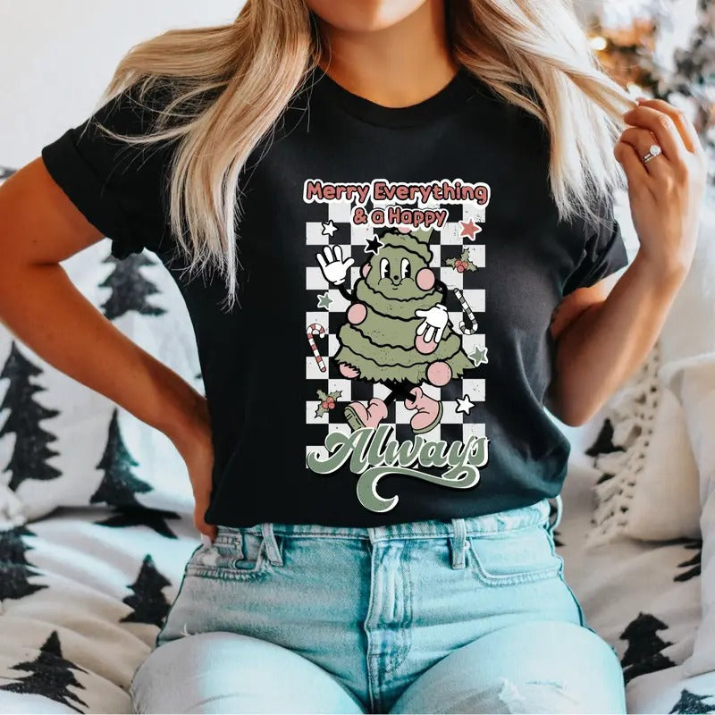 Merry Everything Happy Always Tree Shirt Party Vacay Shirt Xmas T-Shirts