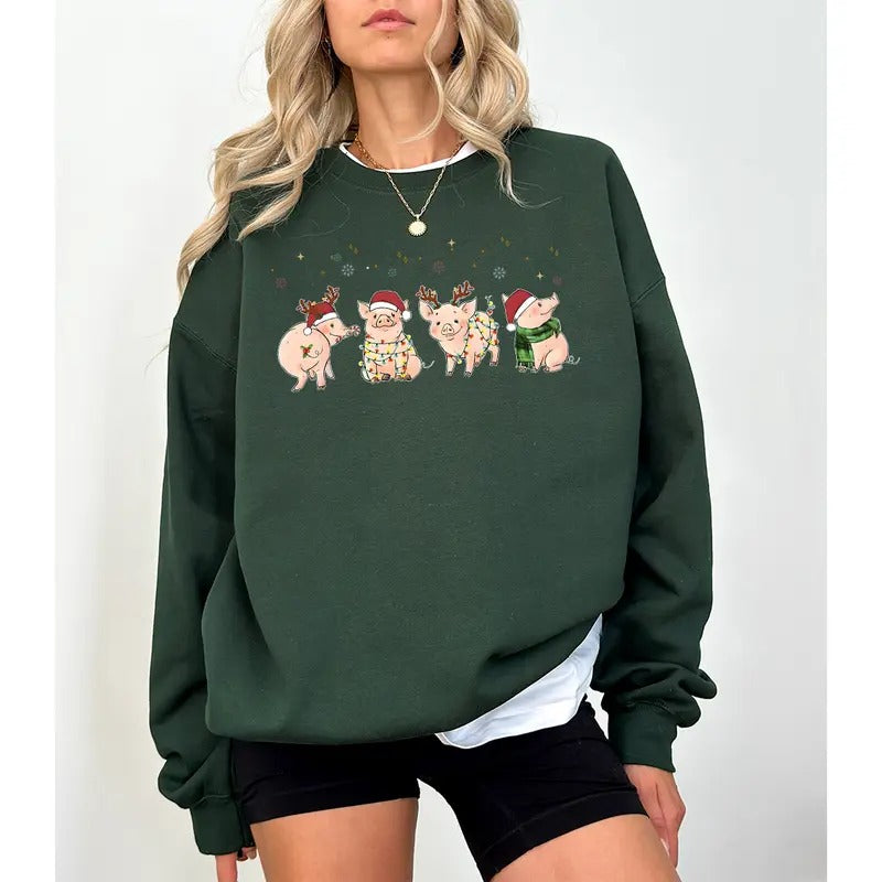 Merry Pigmas Pig Pig Shirt Pig Lover Funny Farmer Shirt T-Shirts