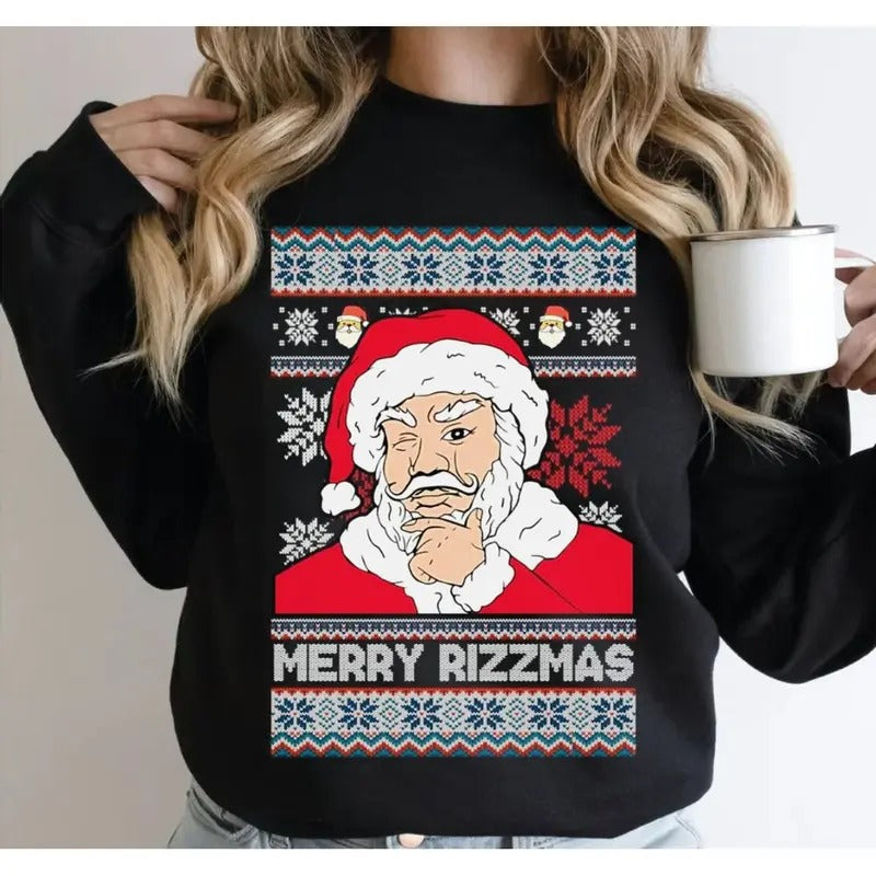 Merry Rizzmas Ugly Funny Santa T-Shirts