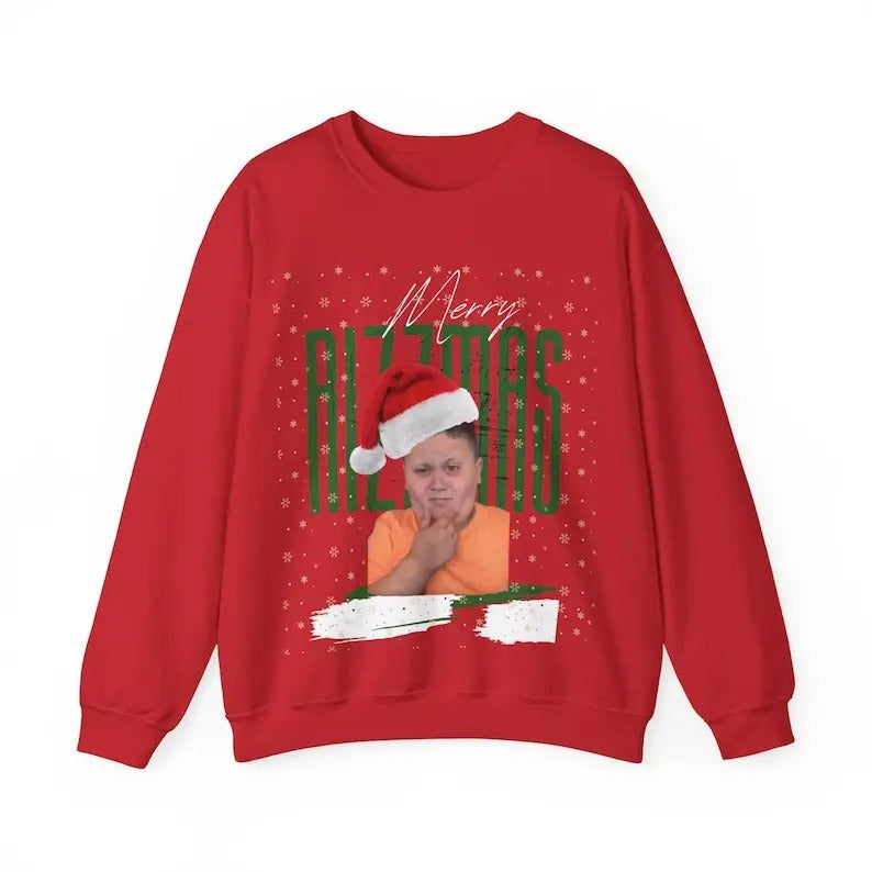 Merry Rizzmas Rizzler Jumper Festive Xmas Winter Cozy Funny Printed Top T-Shirts