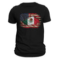 Mexican American Flag Mexican Roots Chicano Pride 100% Ring Spun Combed Cotton Crew Neck Classic Fit Casual Short Sleeve Menswear T-Shirts
