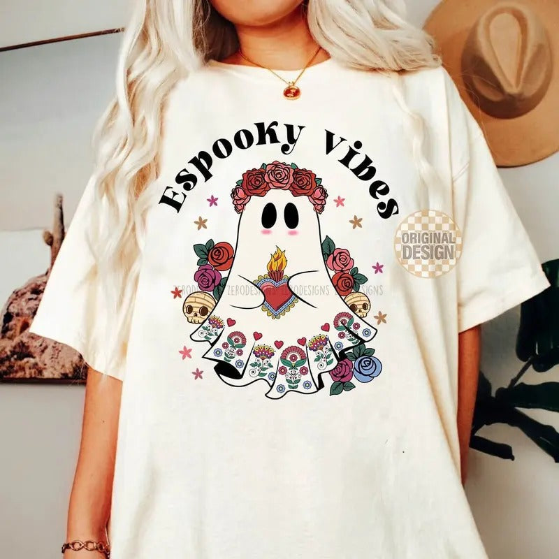 Mexican Ghost Espooky Shirt Espooky Season Spooky Conchas Shirt Mexican Conchas Ghost Halloween Conchas Bundle Shirt Mexican Halloween T-Shirts