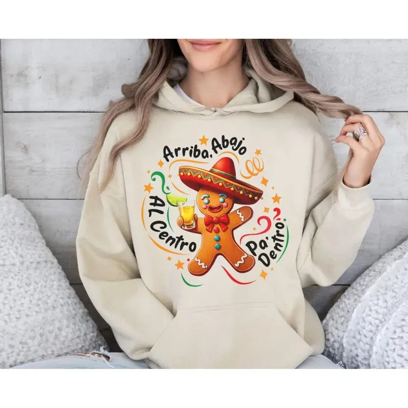 Mexican Gingerbread Man Shirt Feliz Navidad Mexican Sombrero Tequila Mexico Mexican Culture Fiesta T-Shirts