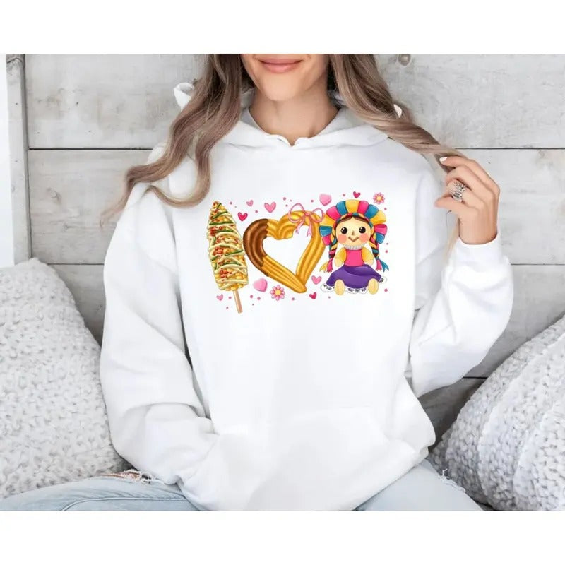 Mexican Valentine I Love U Mexican Shirt Latina Mexico Pan Dulce Funny Latina Conchita Heart T-Shirts