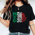 Mexico Flag Shirt Independencia De Mexico Mexican Festival Matching Mexican Eagle Coat Arms Mexico Cotton Casual T-Shirts