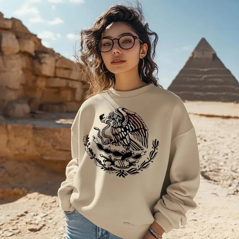 Mexico Mexican Eagle Comfortable Cotton Printed Eagle Soft T-Shirts