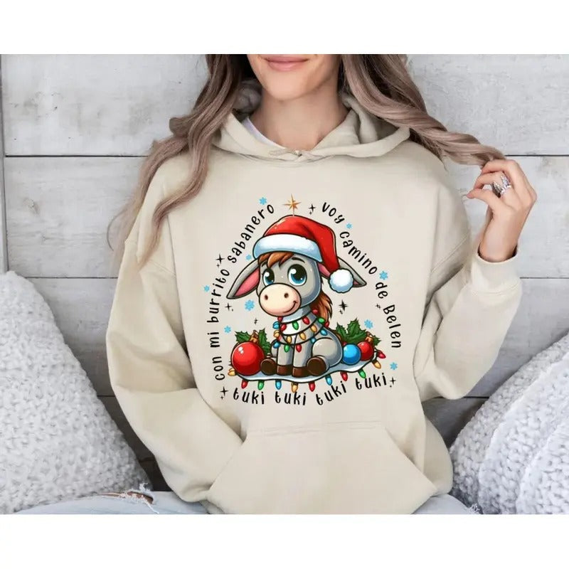 Mi Burrito Sabanero Mexican Feliz Navidad Shirt Tuki Tuki Donkey Latino Xmas Mexican T-Shirts
