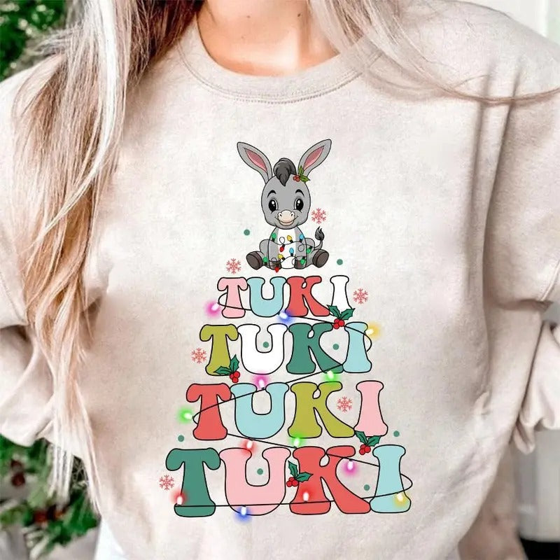 Mi Donkey Mexican Concha Feliz Navidad Shirt Tuki Tuki Donkey Conchas Latino Xmas T-Shirts