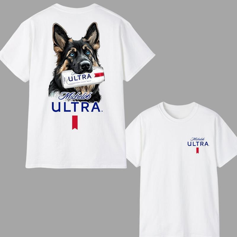 Michellob Ultra German Shepherd Dogs Shirt Cool Dog Michellob Ultra Perfect Beer Dog Menswear T-Shirts