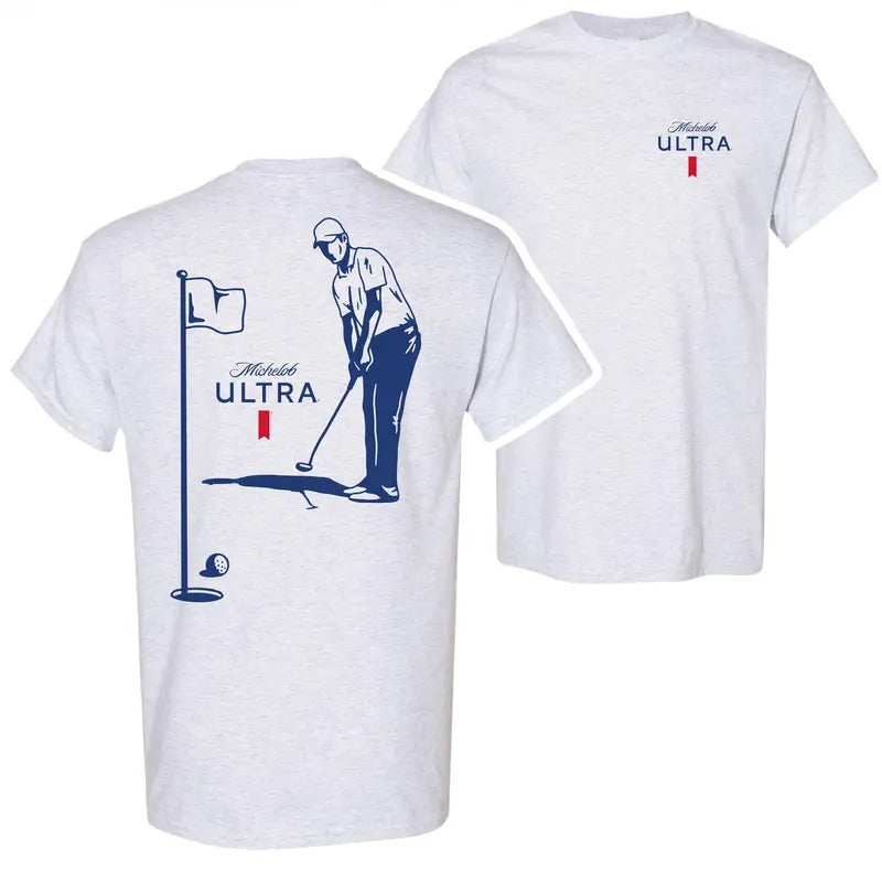 Michelob Ultra Golfing Front Back Print T-Shirts