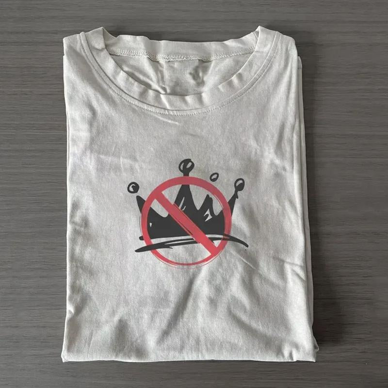 Minimalist No Kings Anti Authority Streetwear Shirt Rebellion Statement Menswear Womenswear Top T-Shirts