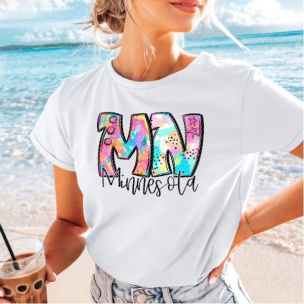 Minnesota Neon Splash DTF Transfers THIS IS NOT SHIRT T-Shirts