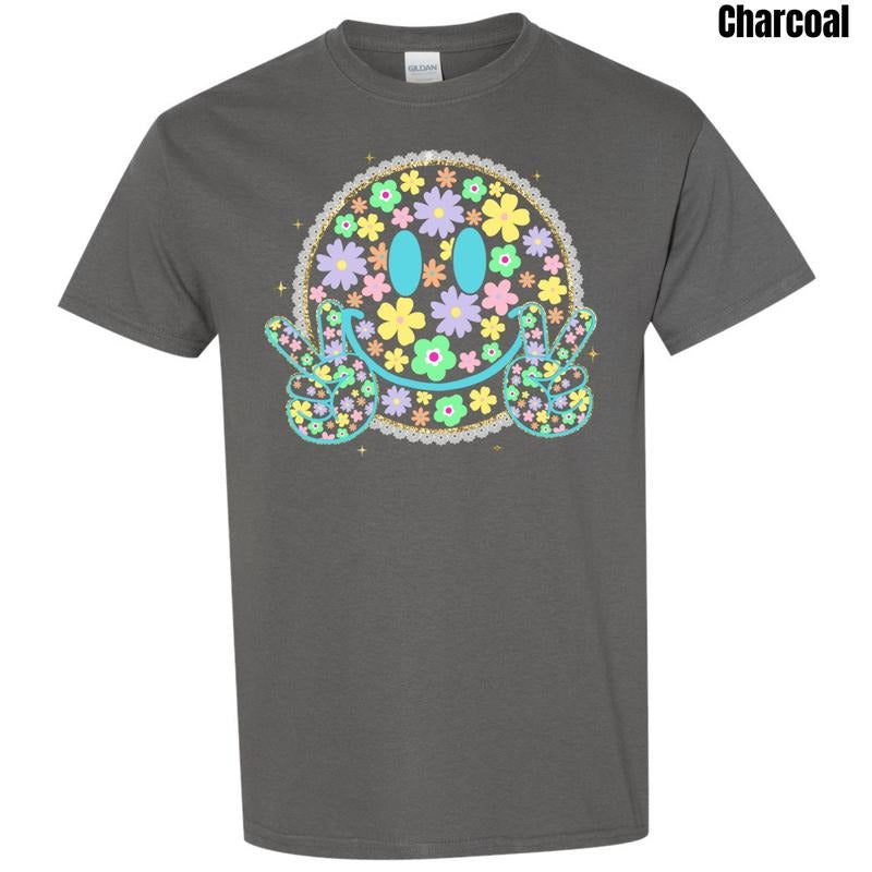 Mint Peace Happy Face Gildan 'NLB' T-Shirts