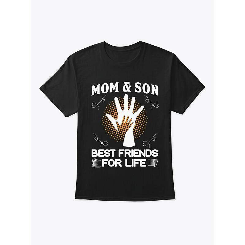 [Mom & Son Bond ] Soft Cotton Mom & Son Bond Casual Crew Neck Short Sleeve Machine Washable Sizes S 5XL Perfect Made USA T-Shirts