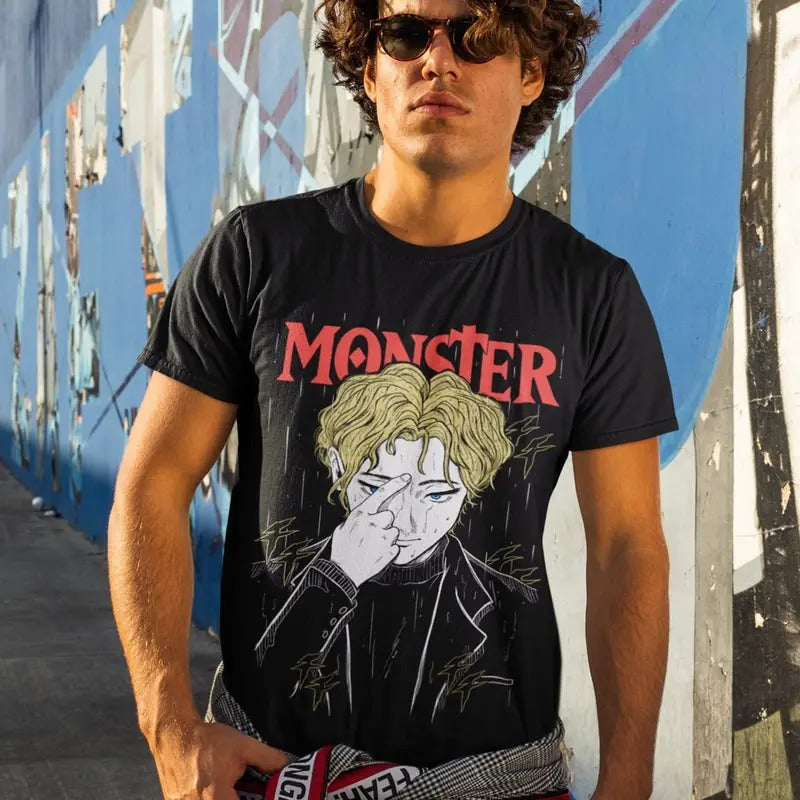 Monster Johan Liebert Kenzo Tenma Shirt Monster Anime Shirt Fan Art Mystery Manga Manga Fan Anime Shirt Shirt T-Shirts