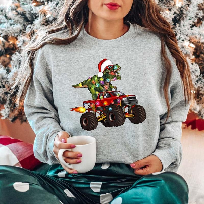 Monster Truck T Rex Dinosaur Light Dinosaur Dinosaur Lover Winter T-Shirts
