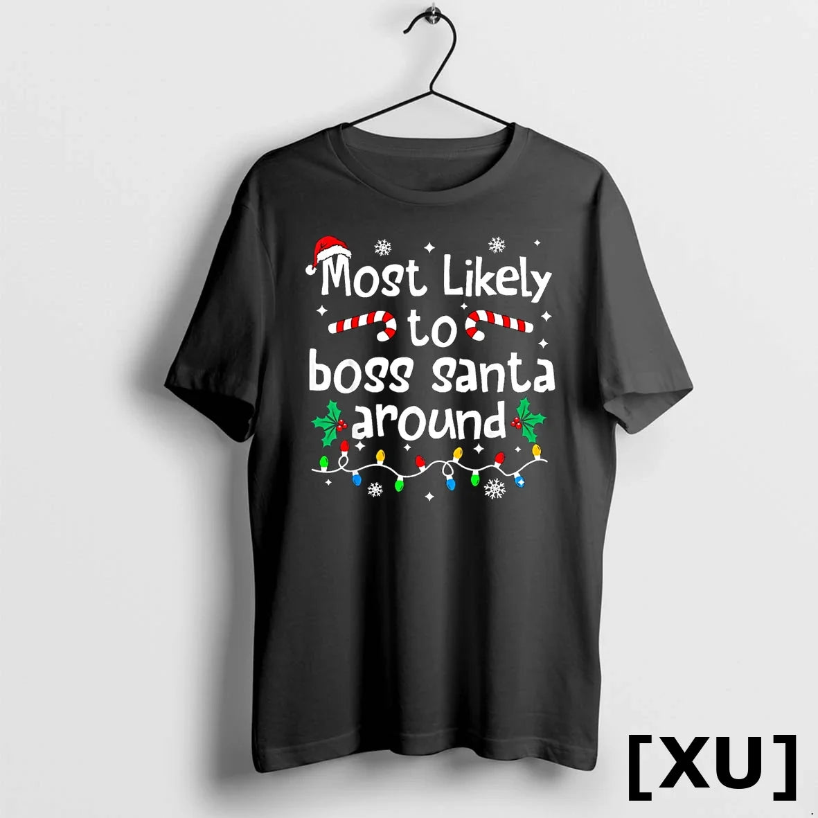 Most Likely To Boss Santa Around Christmas Matching Family Tshirts Sweater