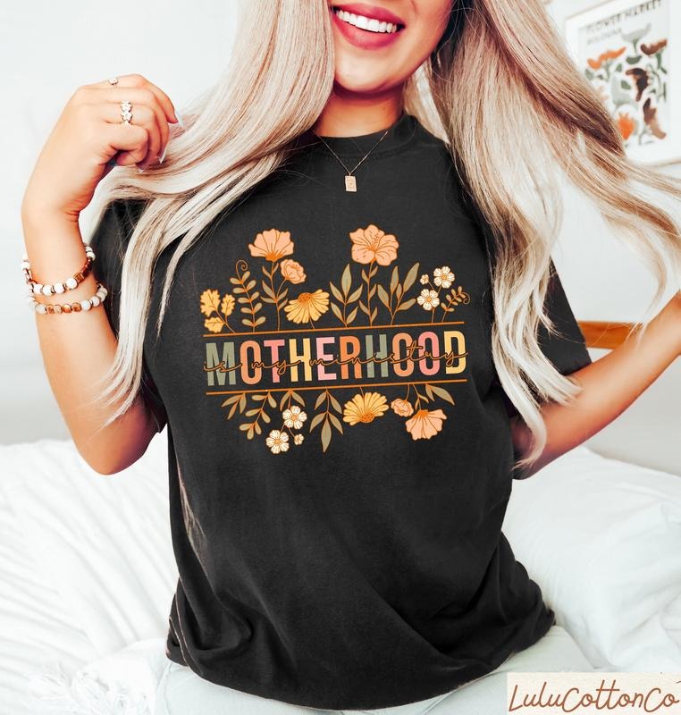 Motherhood Is My Ministry Shirt Retro Floral Mom Shirt Best Price T-Shirts