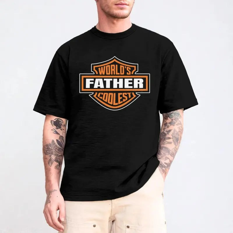 Motorcycle Dad Shirt Funny World'S Coolest Father Cool Dad T-Shirts