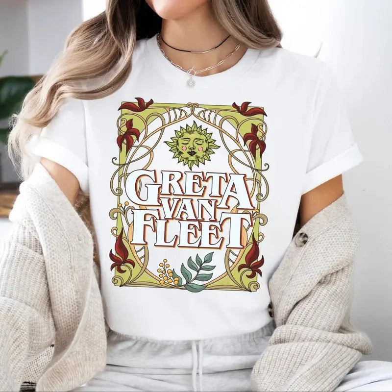 Music Tour Shirt Retro Music Lover Floral Boho Music Festival Music Concert Tour 2025 Shirt Music Band T-Shirts